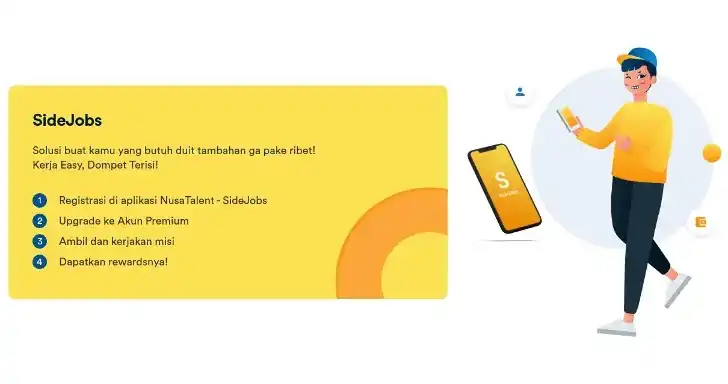 cara daftar di nusatalent side jobs