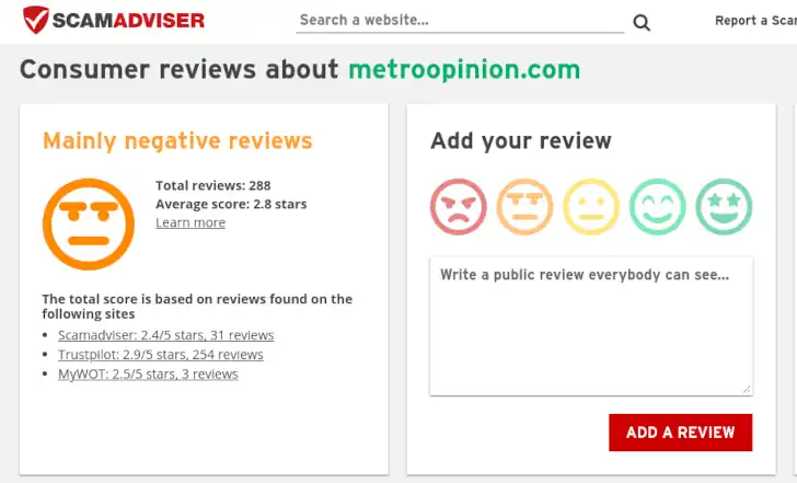 review metroopinion buruk