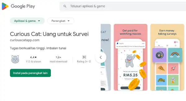 curious cat apk penipuan