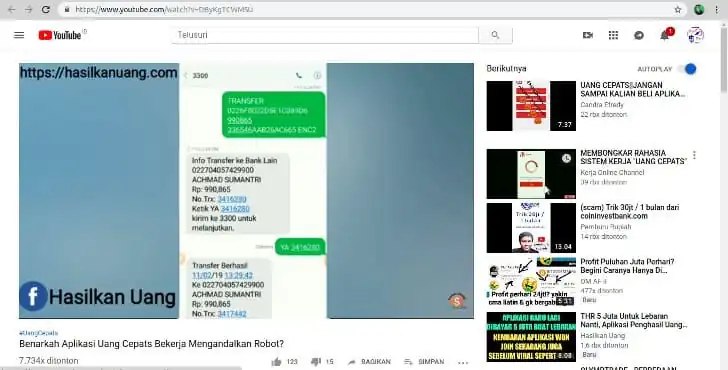 review aplikasi uang cepats di youtube