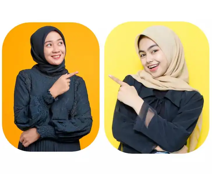 foto selfie hijab ekspresi wajah